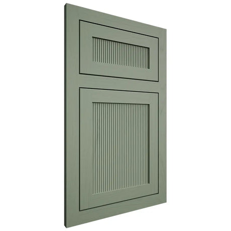 Shiloh Cabinetry Flush Inset Reeded Malibu Poplar Plain Cut Moss Door