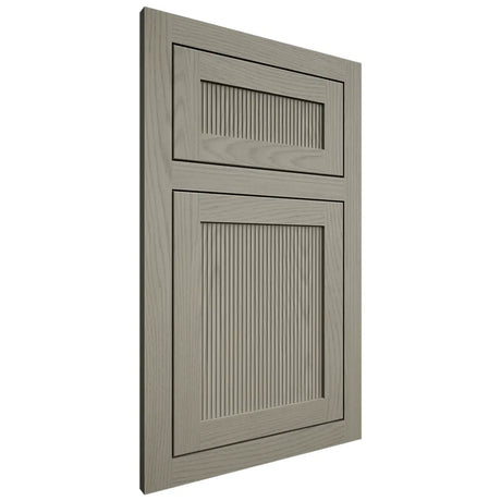 Shiloh Cabinetry Flush Inset Reeded Malibu Red Oak Plain Cut Thyme Door