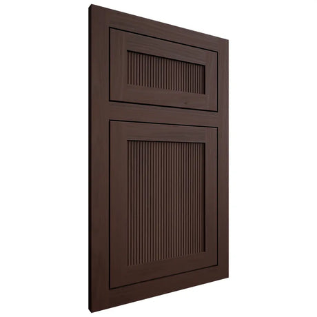 Shiloh Cabinetry Flush Inset Reeded Malibu Walnut Plain Cut Bison Door