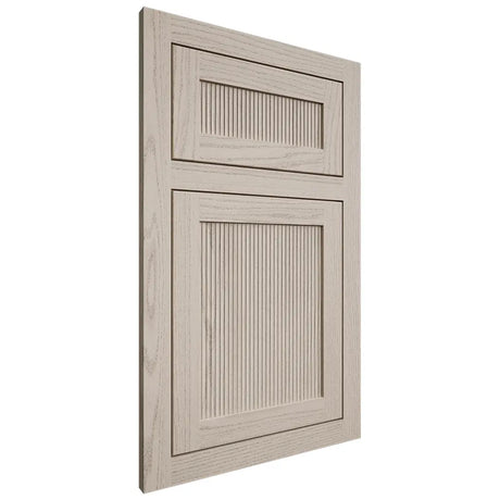 Shiloh Cabinetry Flush Inset Reeded Malibu Walnut Plain Cut Seagull Door