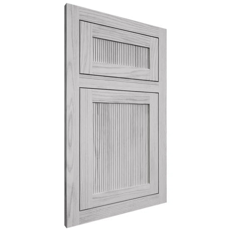 Shiloh Cabinetry Flush Inset Reeded Malibu Walnut Plain Cut Stratus Door