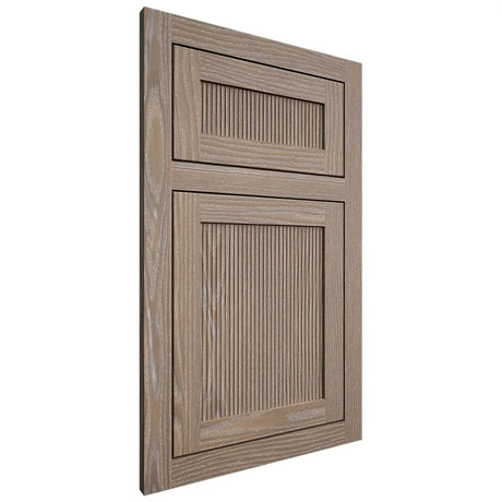 Shiloh Cabinetry Flush Inset Reeded Malibu White Oak Plain Cut Almond Door