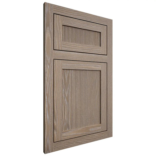 Shiloh Cabinetry Flush Inset Reeded Malibu White Oak Plain Cut Almond Door