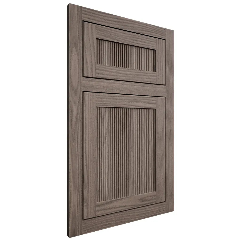 Shiloh Cabinetry Flush Inset Reeded Malibu White Oak Plain Cut Clay Door