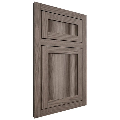 Shiloh Cabinetry Flush Inset Reeded Malibu White Oak Plain Cut Clay Door