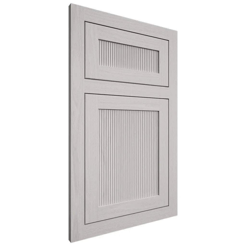 Shiloh Cabinetry Flush Inset Reeded Malibu White Oak Plain Cut Cotton Door