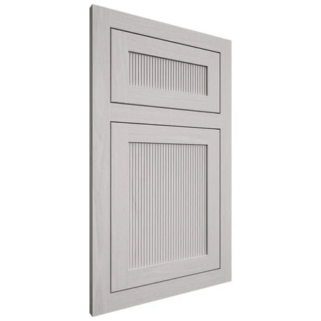 Shiloh Cabinetry Flush Inset Reeded Malibu White Oak Plain Cut Cotton Door