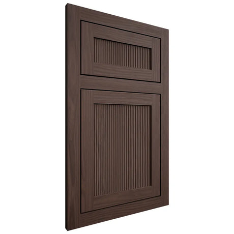 Shiloh Cabinetry Flush Inset Reeded Malibu White Oak Plain Cut Dusk Door