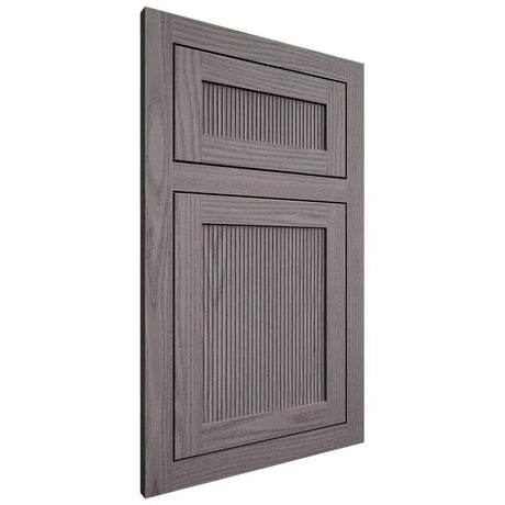 Shiloh Cabinetry Flush Inset Reeded Malibu White Oak Plain Cut Flagstone Door