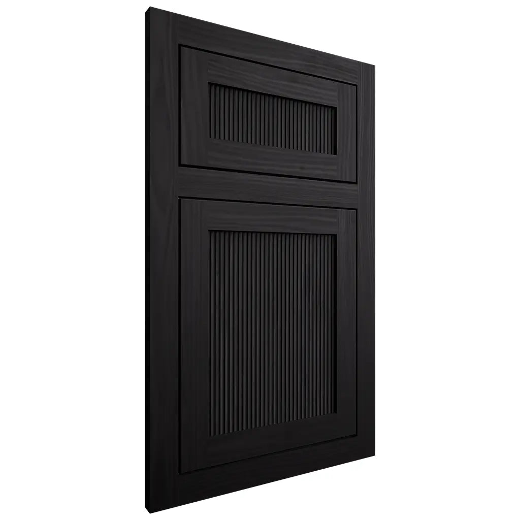 Shiloh Cabinetry Flush Inset Reeded Malibu White Oak Plain Cut Ink Door