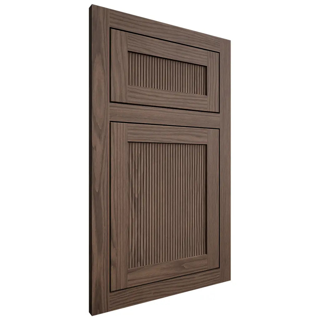 Shiloh Cabinetry Flush Inset Reeded Malibu White Oak Plain Cut Mineral Door