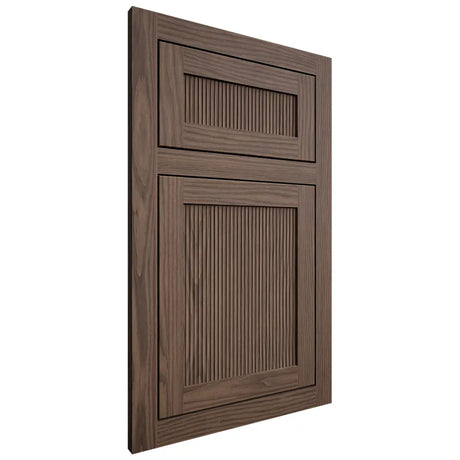 Shiloh Cabinetry Flush Inset Reeded Malibu White Oak Plain Cut Mineral Door