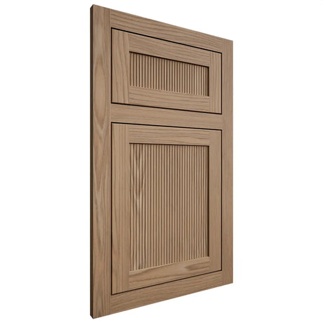 Shiloh Cabinetry Flush Inset Reeded Malibu White Oak Plain Cut Natural Door