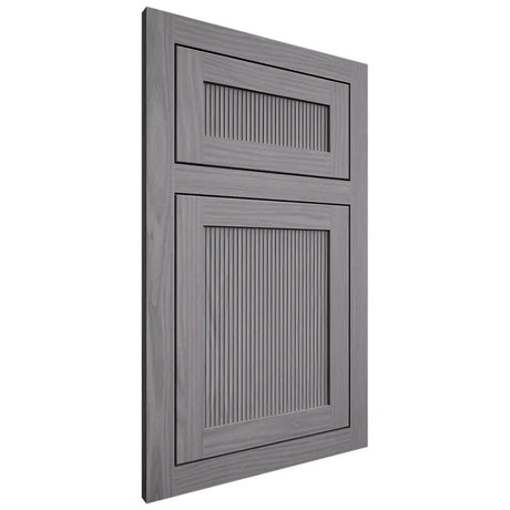 Shiloh Cabinetry Flush Inset Reeded Malibu White Oak Plain Cut Sterling Door