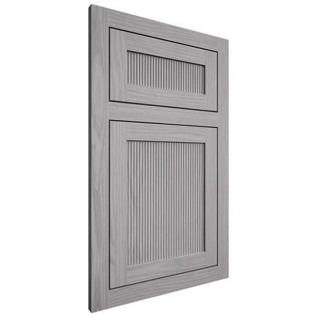 Shiloh Cabinetry Flush Inset Reeded Malibu White Oak Plain Cut Stratus Door