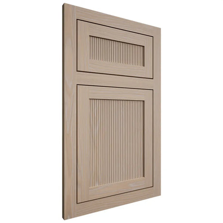 Shiloh Cabinetry Flush Inset Reeded Malibu White Oak Plain Cut Straw Door