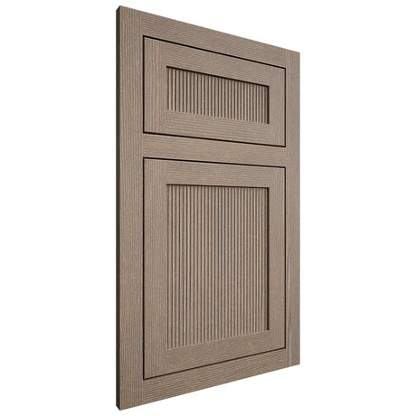 Shiloh Cabinetry Flush Inset Reeded Malibu White Oak Quarter Sawn Almond Door