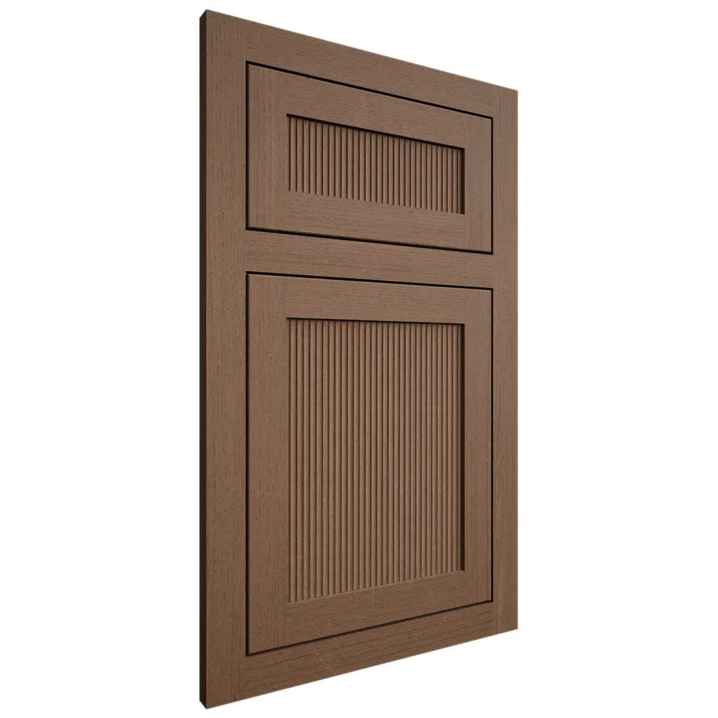 Shiloh Cabinetry Flush Inset Reeded Malibu White Oak Quarter Sawn Autumn Door