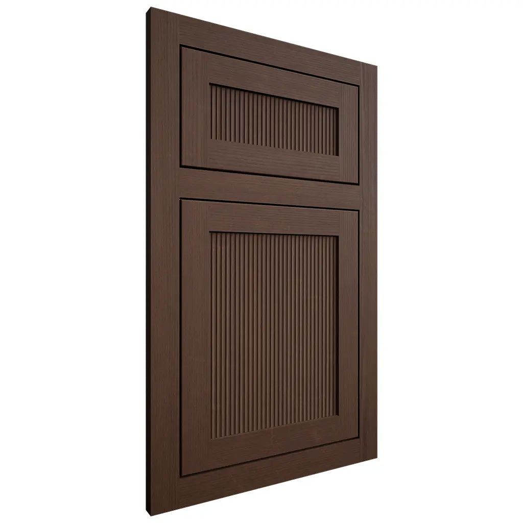 Shiloh Cabinetry Flush Inset Reeded Malibu White Oak Quarter Sawn Braun Door