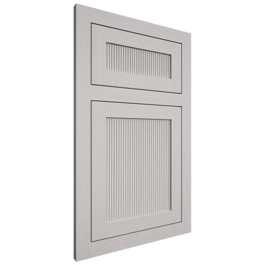 Shiloh Cabinetry Flush Inset Reeded Malibu White Oak Quarter Sawn Cotton Door
