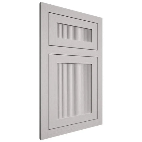Shiloh Cabinetry Flush Inset Reeded Malibu White Oak Quarter Sawn Cotton Door