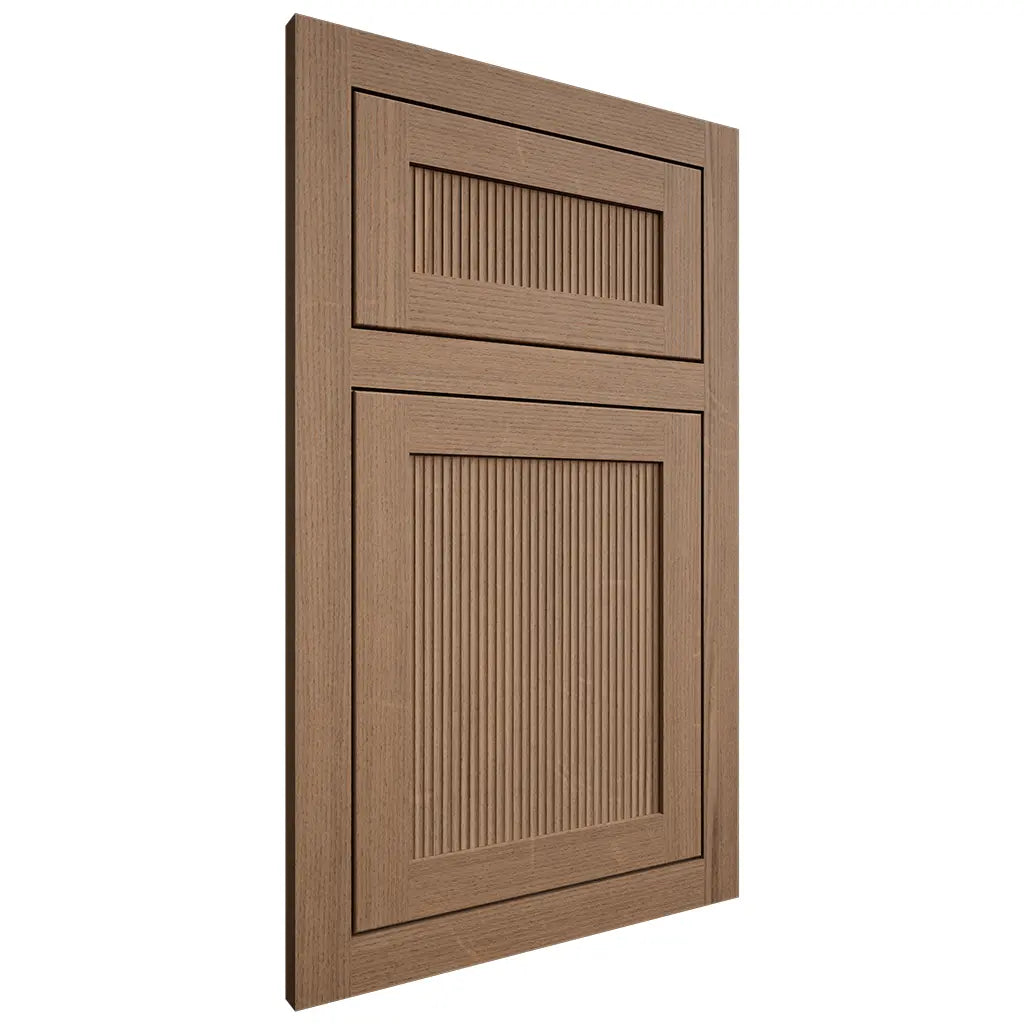 Shiloh Cabinetry Flush Inset Reeded Malibu White Oak Quarter Sawn Medium Door