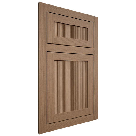 Shiloh Cabinetry Flush Inset Reeded Malibu White Oak Quarter Sawn Medium Door