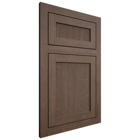 Shiloh Cabinetry Flush Inset Reeded Malibu White Oak Quarter Sawn Mineral Door