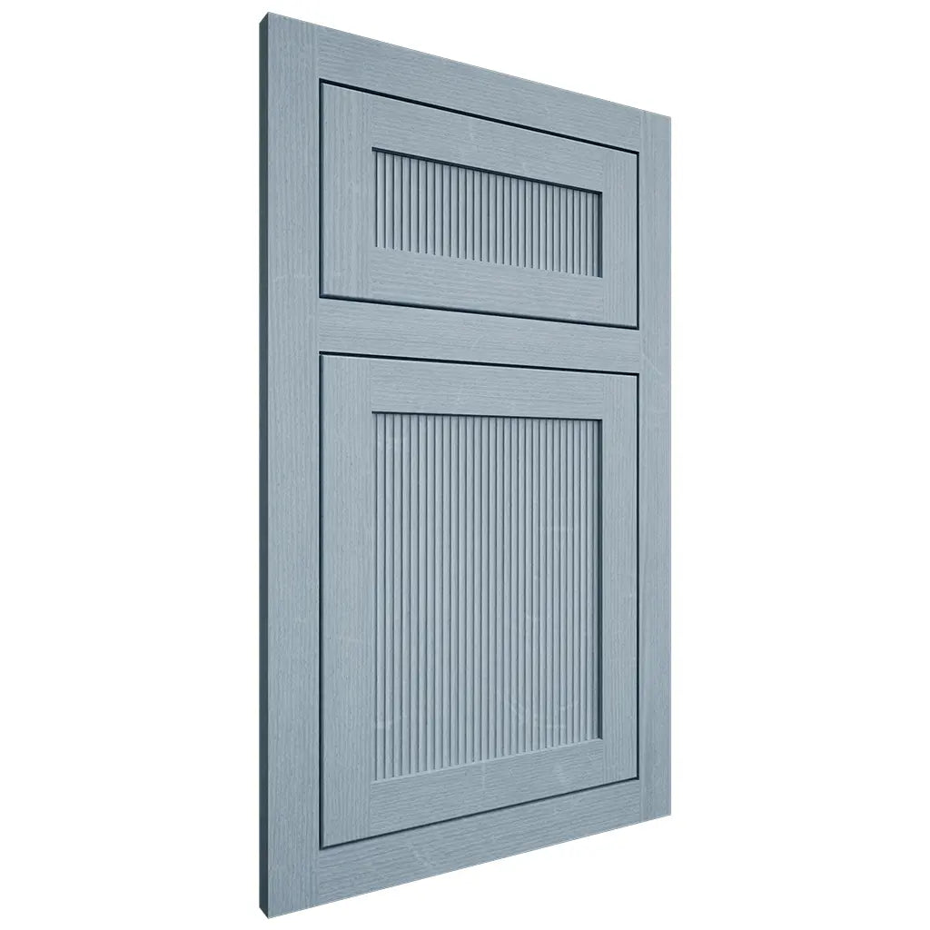 Shiloh Cabinetry Flush Inset Reeded Malibu White Oak Quarter Sawn Sky Door