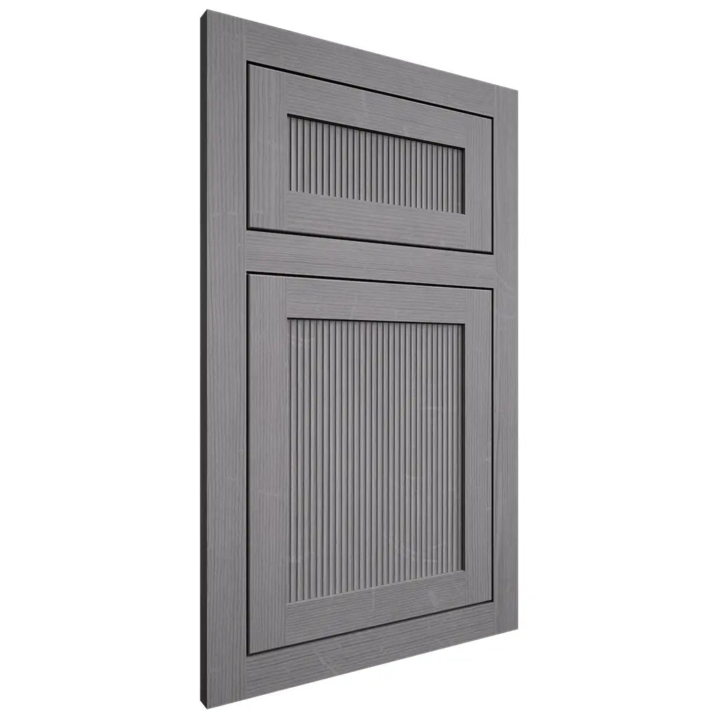 Shiloh Cabinetry Flush Inset Reeded Malibu White Oak Quarter Sawn Sterling Door