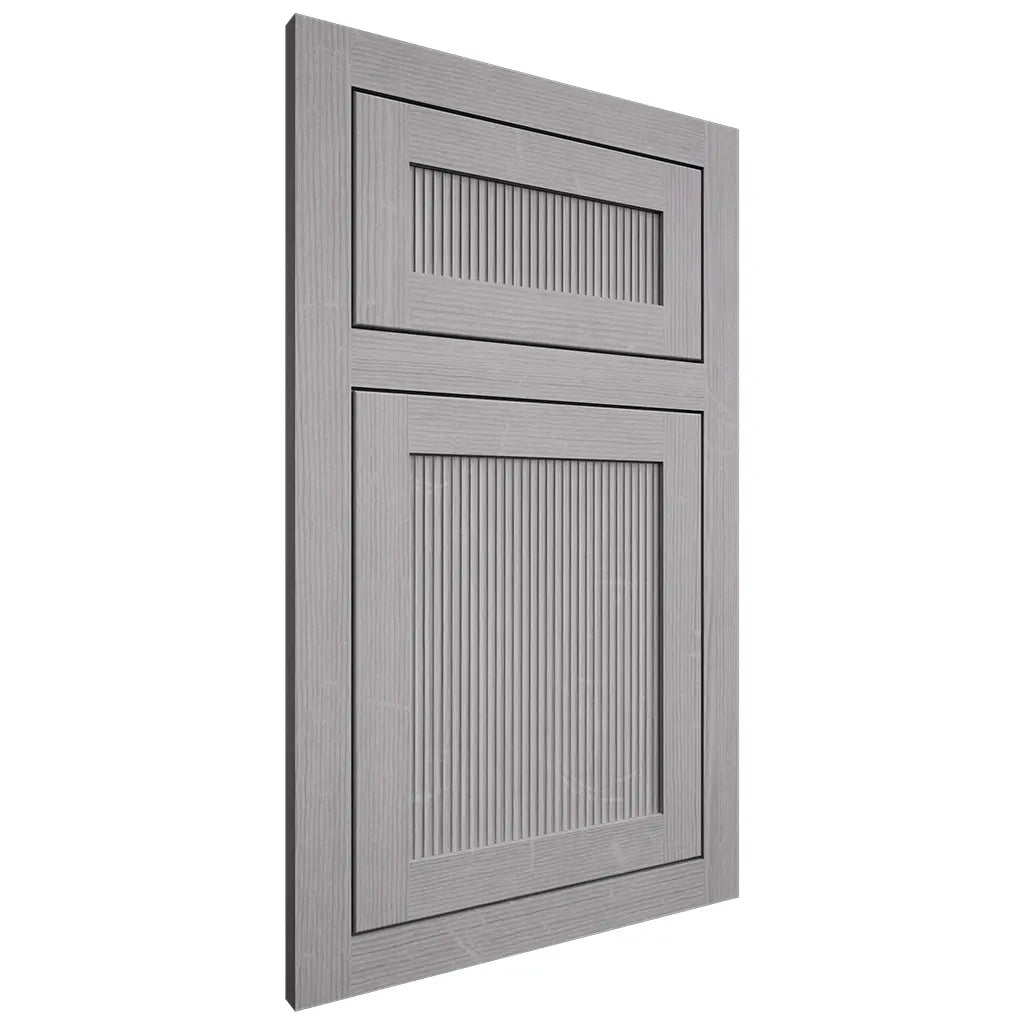 Shiloh Cabinetry Flush Inset Reeded Malibu White Oak Quarter Sawn Stratus Door