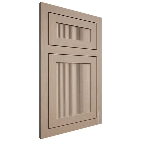 Shiloh Cabinetry Flush Inset Reeded Malibu White Oak Quarter Sawn Straw Door