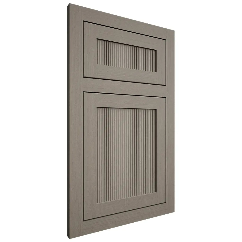 Shiloh Cabinetry Flush Inset Reeded Malibu White Oak Quarter Sawn Thyme Door