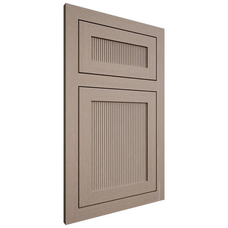 Shiloh Cabinetry Flush Inset Reeded Malibu White Oak Quarter Sawn Whitewash Door