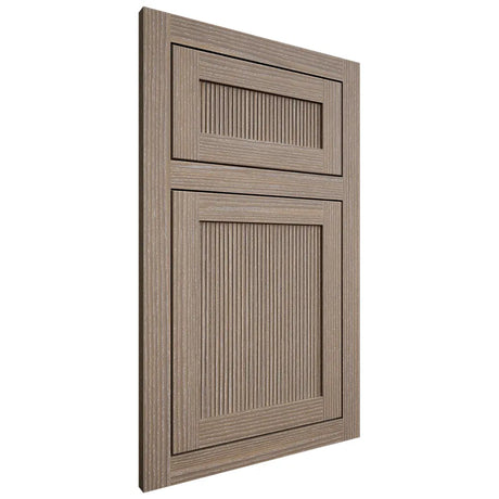 Shiloh Cabinetry Flush Inset Reeded Malibu White Oak Rift Cut Almond Door