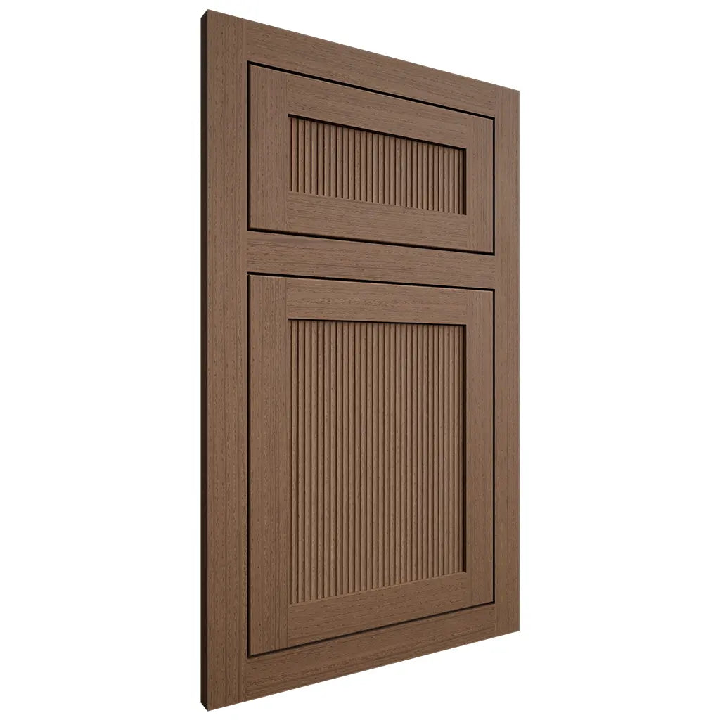 Shiloh Cabinetry Flush Inset Reeded Malibu White Oak Rift Cut Autumn Door