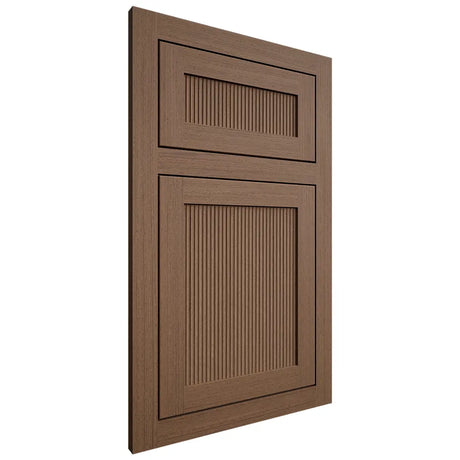 Shiloh Cabinetry Flush Inset Reeded Malibu White Oak Rift Cut Autumn Door