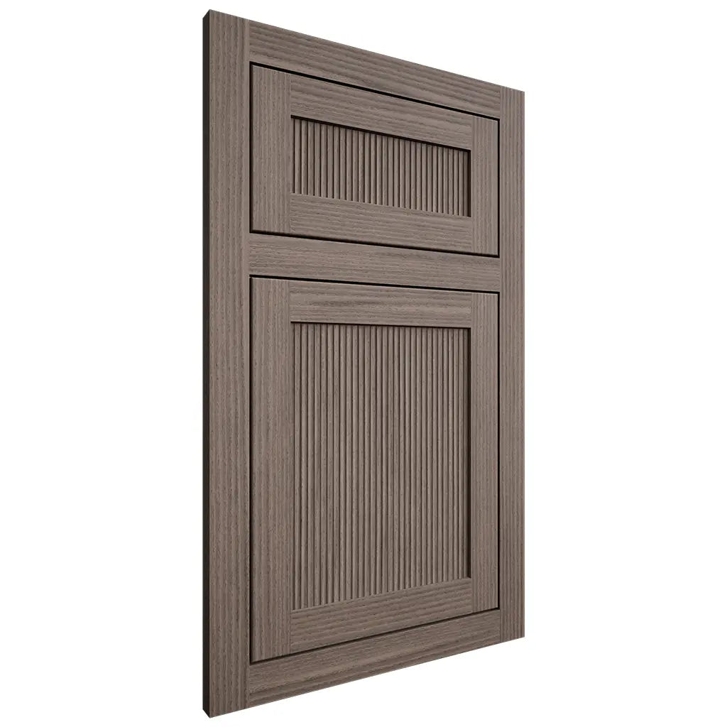 Shiloh Cabinetry Flush Inset Reeded Malibu White Oak Rift Cut Clay Door