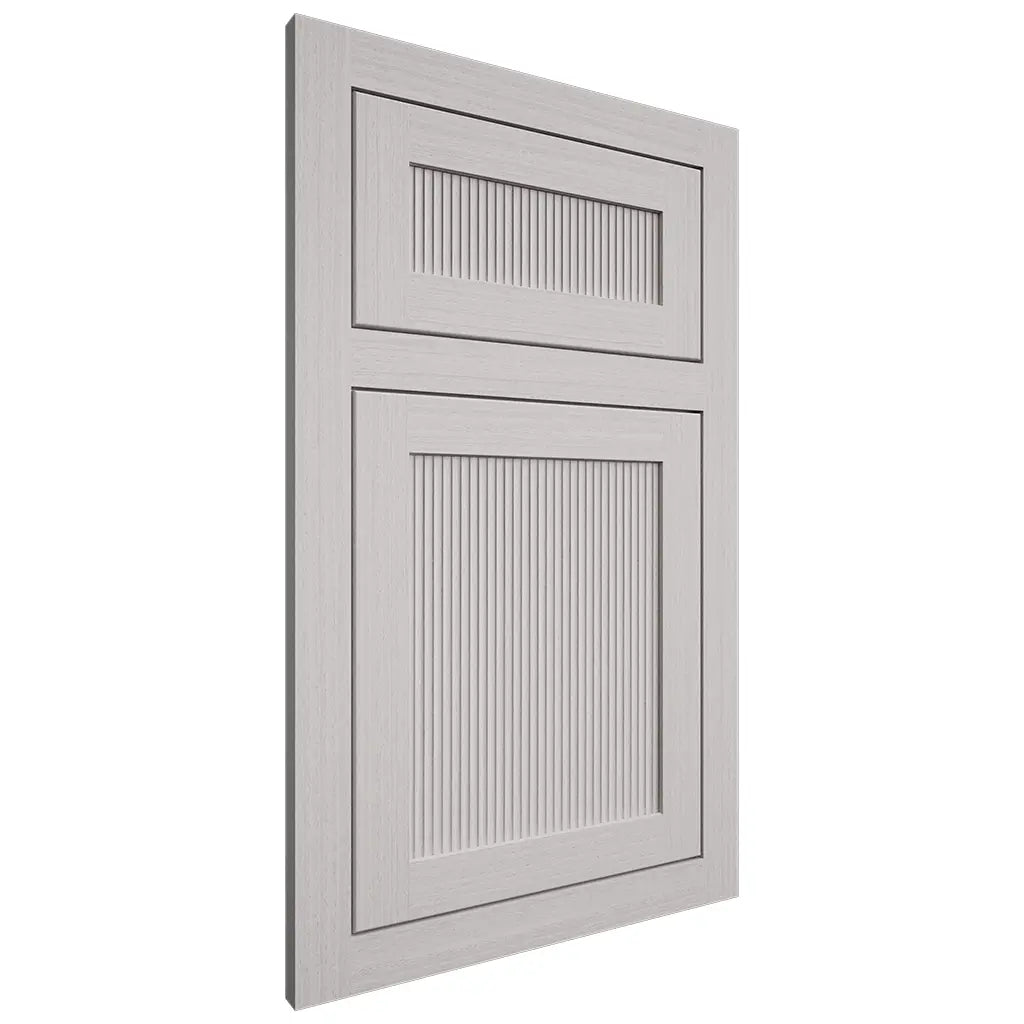Shiloh Cabinetry Flush Inset Reeded Malibu White Oak Rift Cut Cotton Door