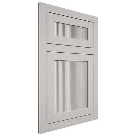 Shiloh Cabinetry Flush Inset Reeded Malibu White Oak Rift Cut Cotton Door
