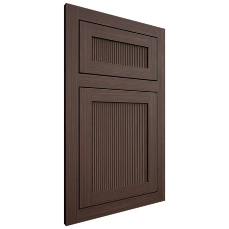 Shiloh Cabinetry Flush Inset Reeded Malibu White Oak Rift Cut Dusk Door
