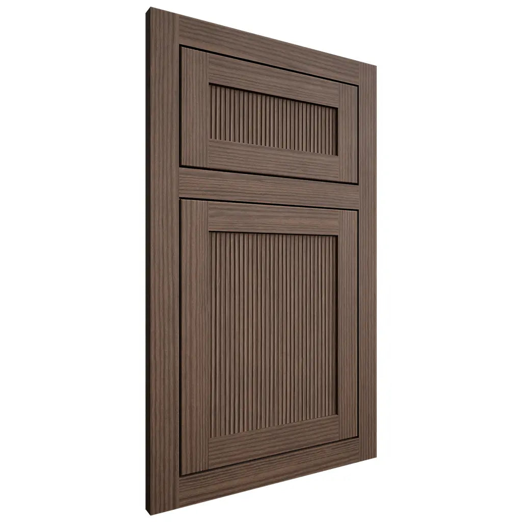 Shiloh Cabinetry Flush Inset Reeded Malibu White Oak Rift Cut Mineral Door