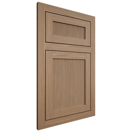 Shiloh Cabinetry Flush Inset Reeded Malibu White Oak Rift Cut Natural Door