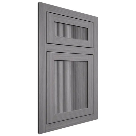 Shiloh Cabinetry Flush Inset Reeded Malibu White Oak Rift Cut Sterling Door