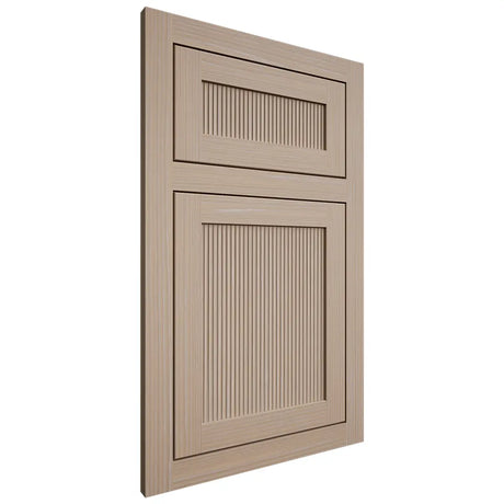 Shiloh Cabinetry Flush Inset Reeded Malibu White Oak Rift Cut Straw Door