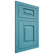 Shiloh Cabinetry Flush Inset Richmond Alder Plain Cut Aqua Door