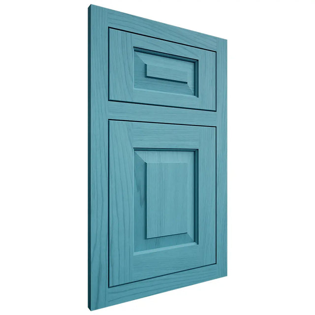 Shiloh Cabinetry Flush Inset Richmond Alder Plain Cut Aqua Door