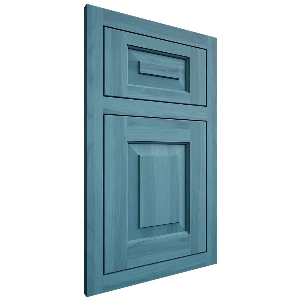 Shiloh Cabinetry Flush Inset Richmond Hickory Plain Cut Aqua Door