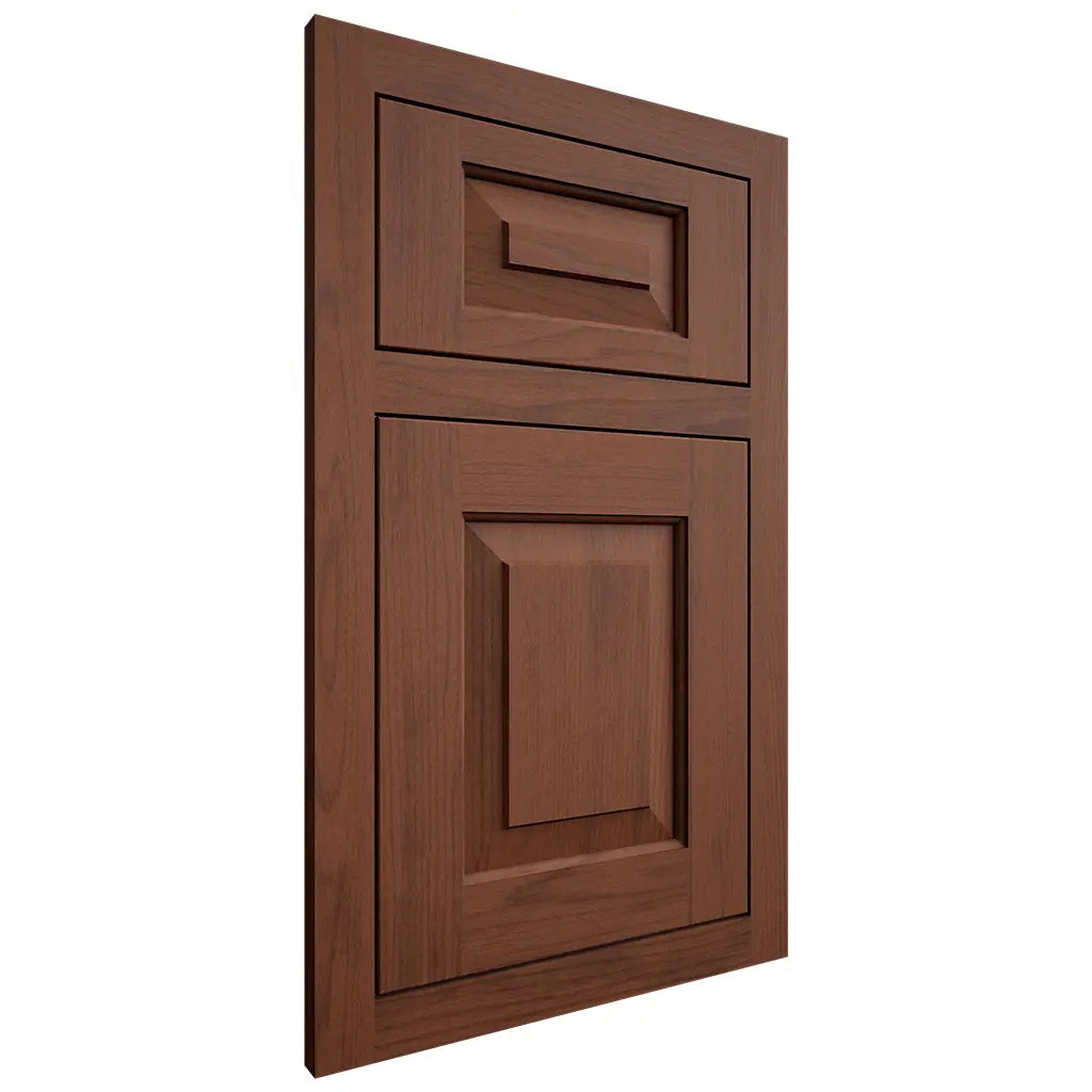 Shiloh Cabinetry Flush Inset Richmond Walnut Plain Cut Rye Door