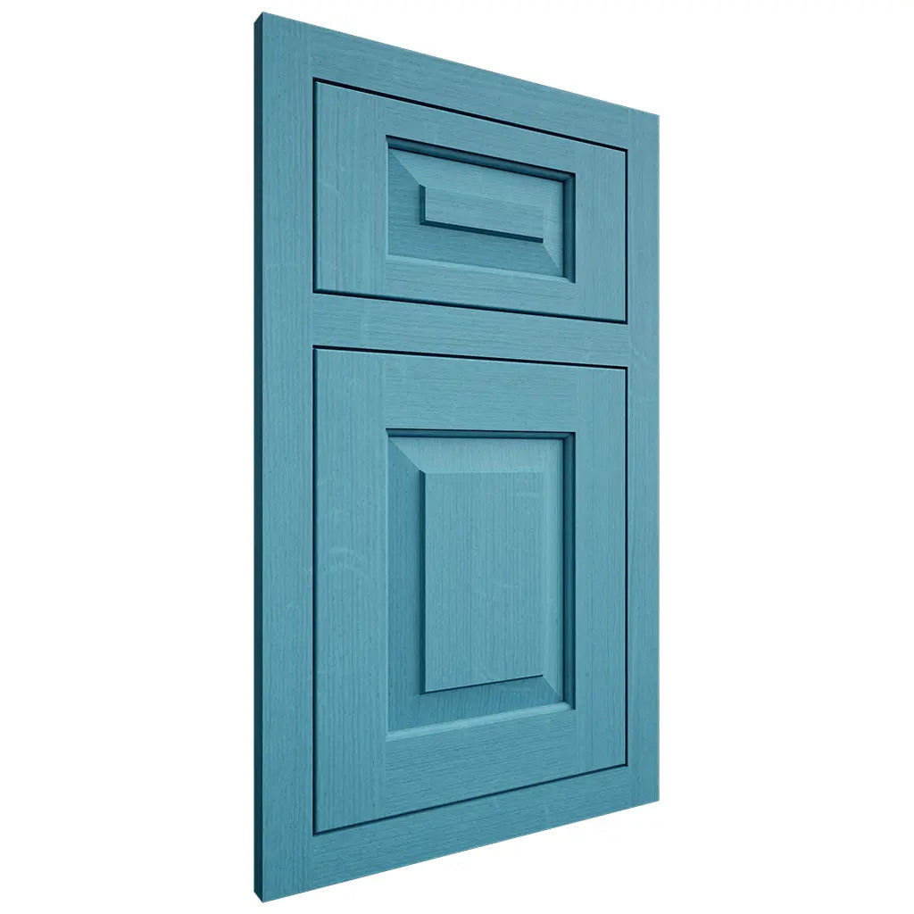 Shiloh Cabinetry Flush Inset Richmond White Oak Quarter Sawn Aqua Door